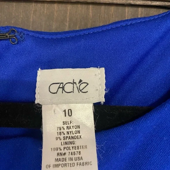 Cache Blue Ruched Sheath Midi Dress - Picture 4 of 4